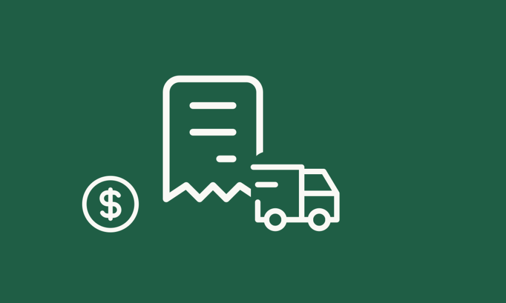 Ícone de recibo representando as taxas adicionais do frete rodoviário